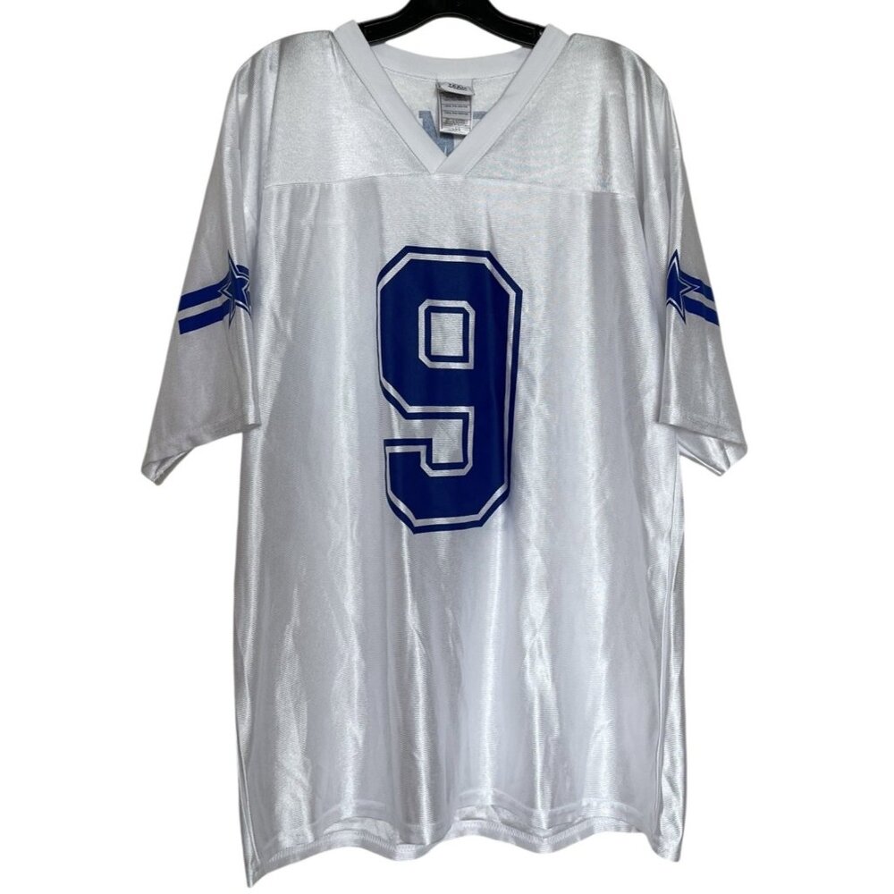 NFL Dallas Cowboys Romo Jersey Mens Size Large L White Blue Short Sleeve